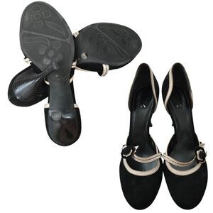 BCBG Black White Mary Jane Round Toe High Heels Women's 9B